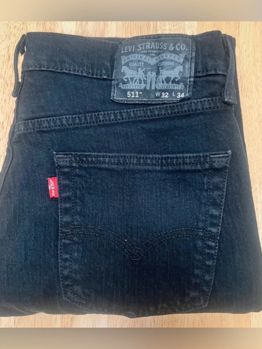 Levi's 511 Slim Fit FlexStretch  Black Men's Jeans 32 X 34 Meteorite Twill Black